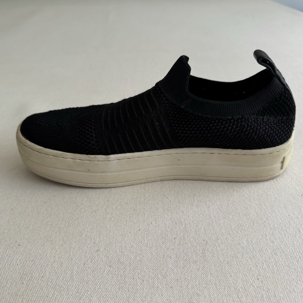 J Slides Shoes Women's Size 7 Hilo Knit Slip On Platform Sneakers Black Fabric - Picture 7 of 13